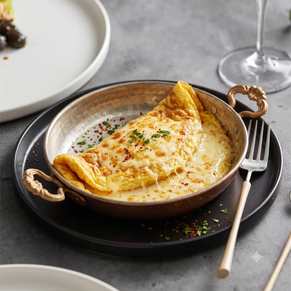 Kaşarlı Omlet menü şablonu ve sunumu