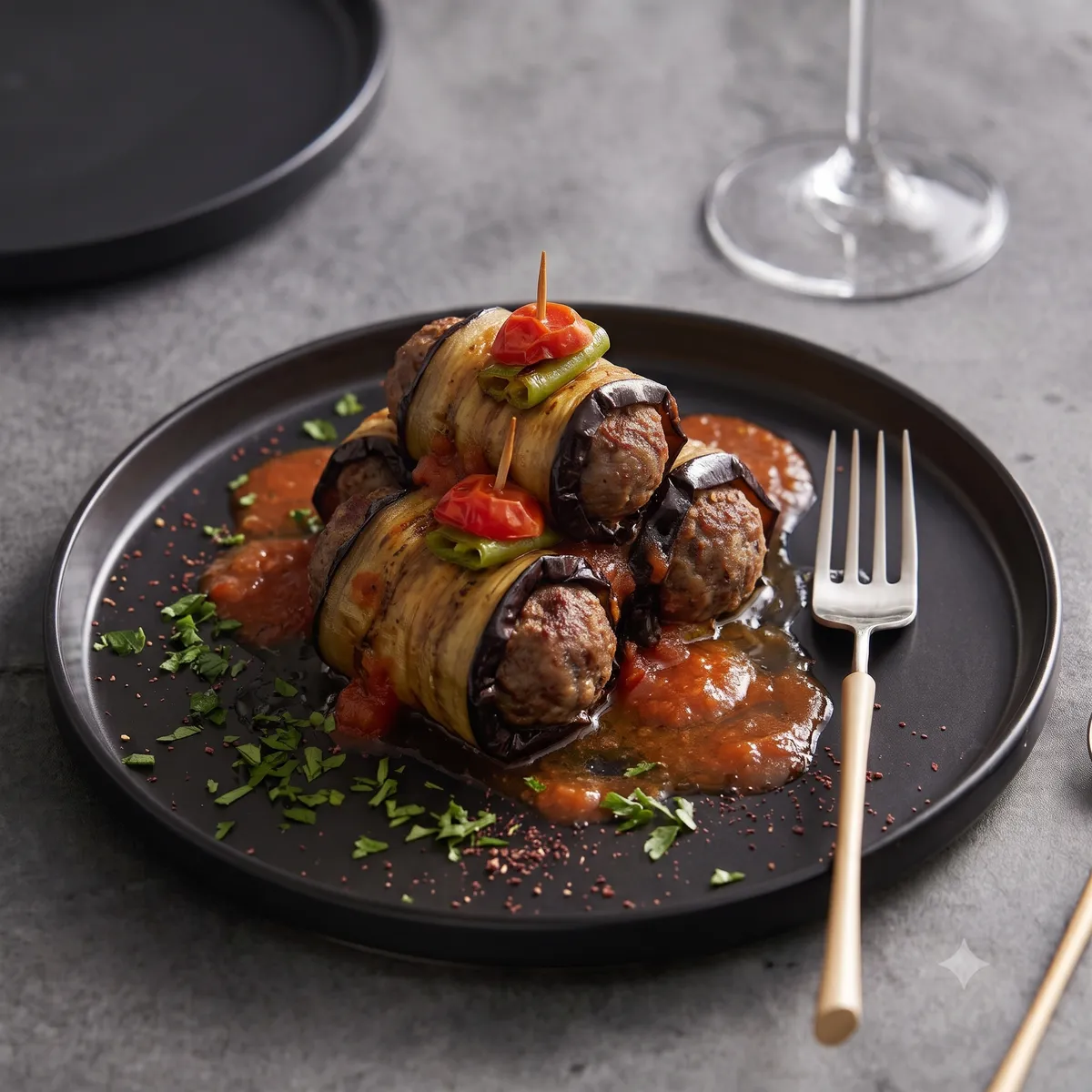 İslim Kebabı (Kürdan Kebabı) menü şablonu ve sunumu