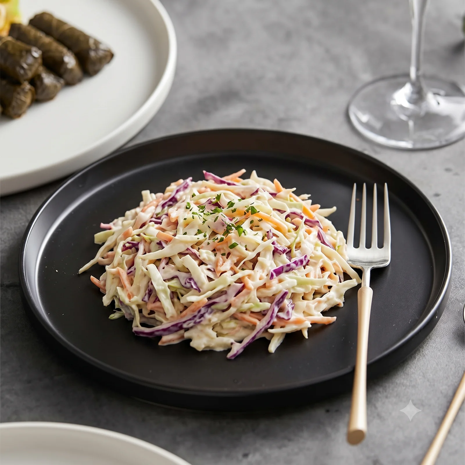 Coleslaw (Lahana Salatası) menü şablonu ve sunumu