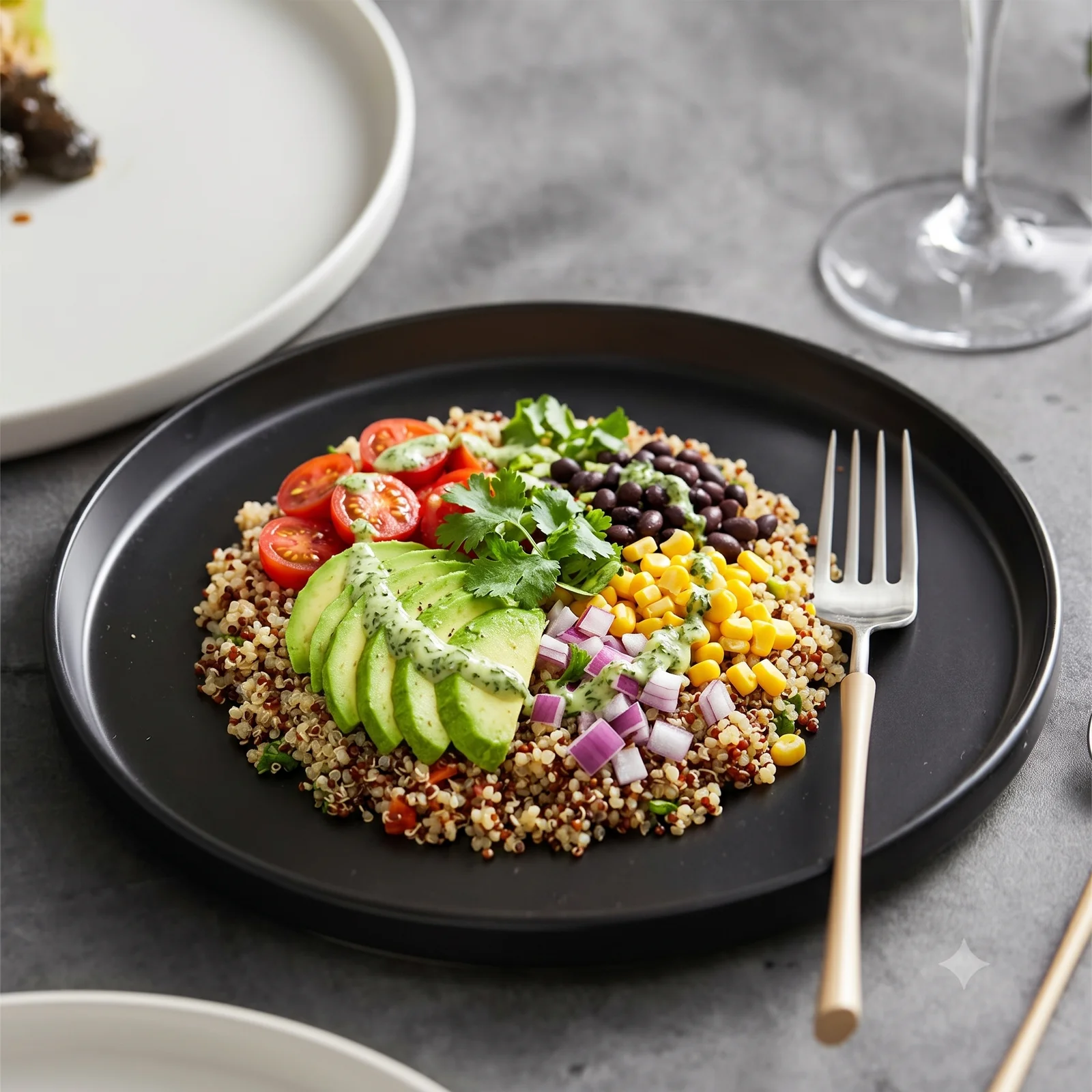 Quinoa Bowl menü şablonu ve sunumu