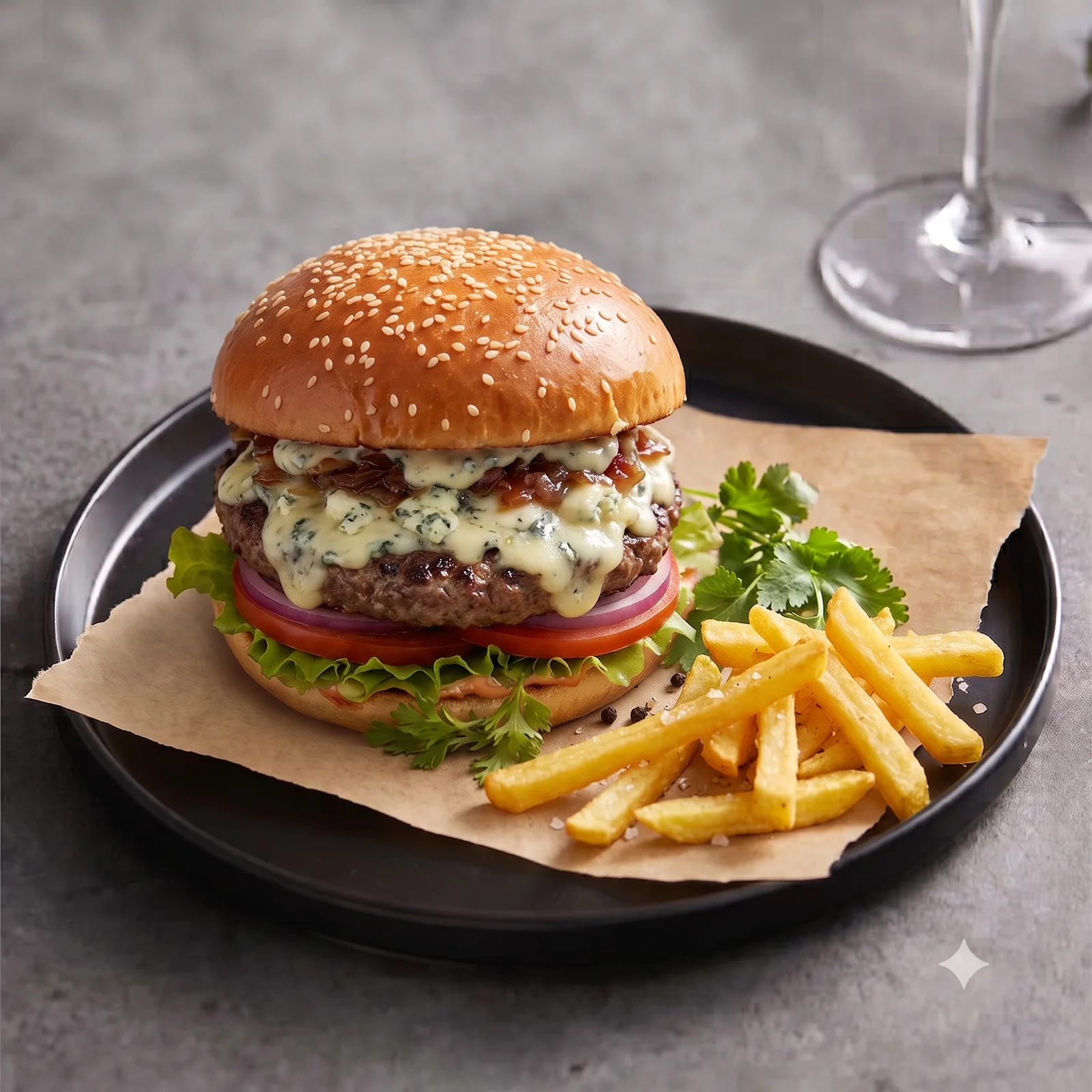 Cheeseburger menü şablonu ve sunumu